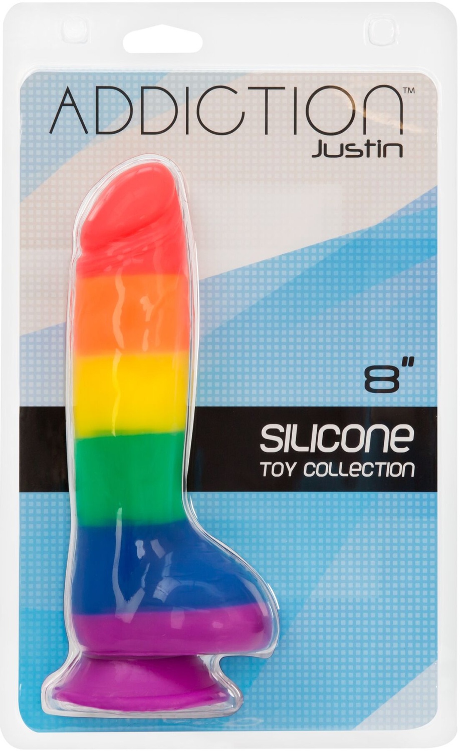 Райдужний фалоімітатор ADDICTION — JUSTIN — 8 "- RAINBOW, 20,3 см, силікон фото