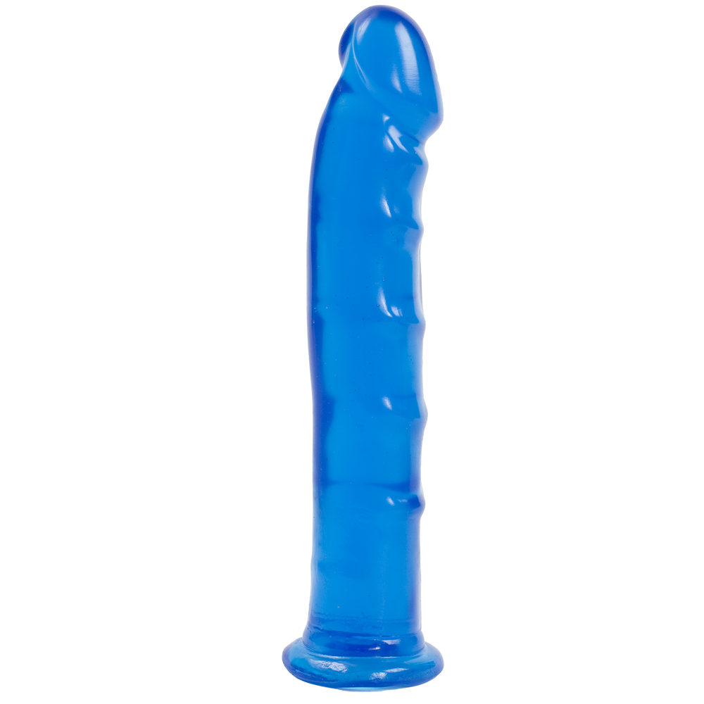 Фаллоимитатор Doc Johnson Jelly Jewels Dong & Suction Cup Blue, диаметр 3,6см, антибактериальный ПВХ фото