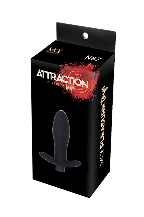 Анальна пробка з вібрацією MAI Attraction Toys №87 Black перезаряджається, довжина 11см, діаметр 3,5 см фото