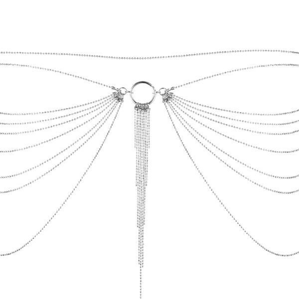 Цепочка трусики или лиф Bijoux Indiscrets Magnifique Waist Chain - silver, украшение на тело фото