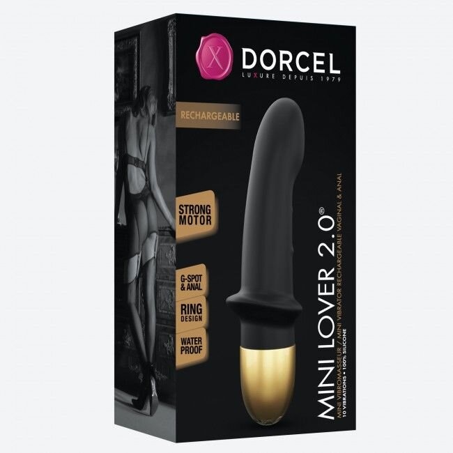 Вибратор Dorcel Mini Lover Black 2.0 перезаряжаемый, для точки G и массажа простаты фото