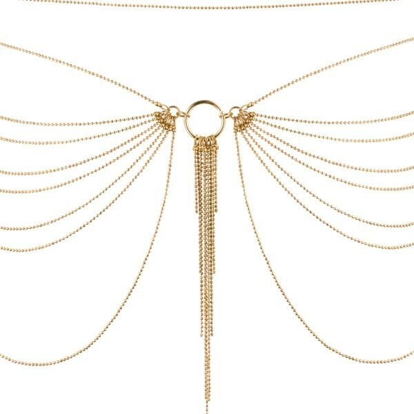 Цепочка на трусики или лиф Bijoux Indiscrets MAGNIFIQUE Waist Chain - Gold, украшение на тело фото