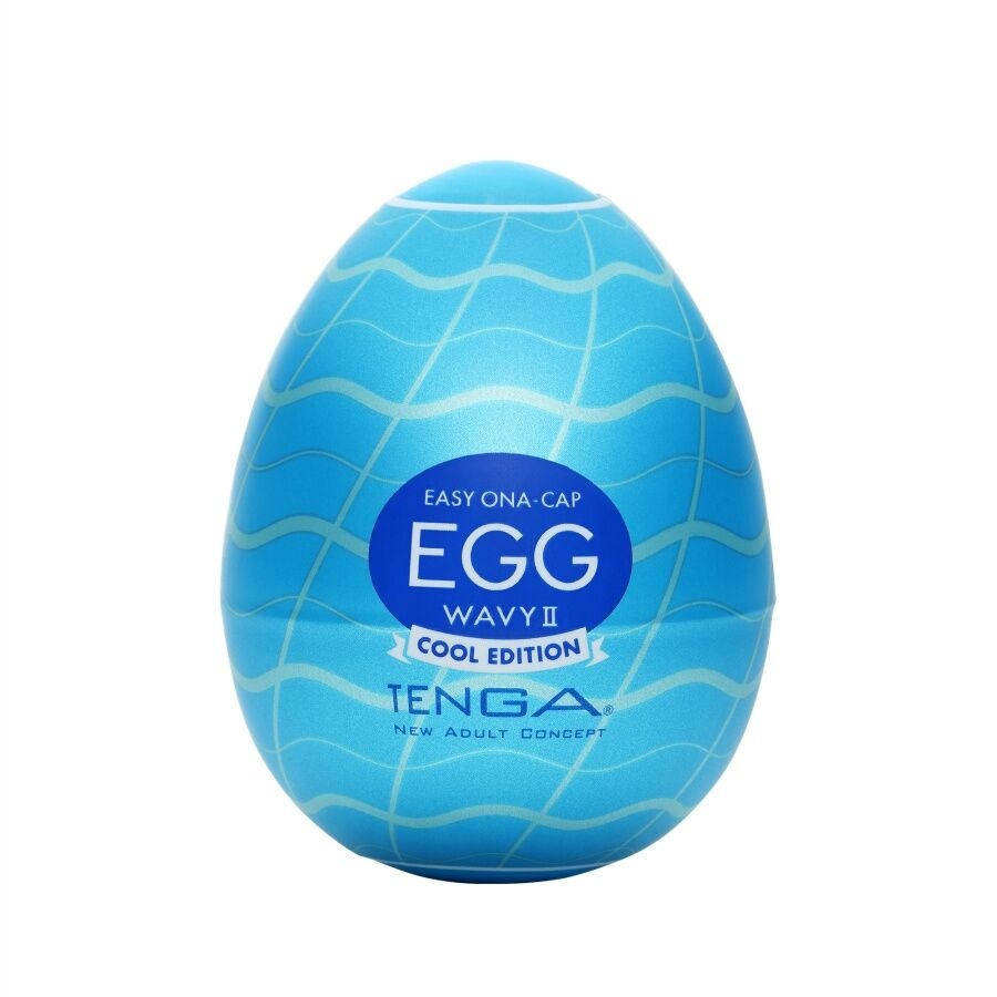 Мастурбатор-яйце Tenga Egg Wavy II Cool з подвійним хвилястим рельєфом та охолоджувальним ефектом фото