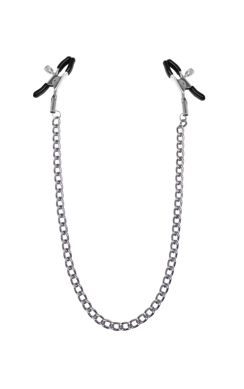Зажимы для сосков с цепочкой Feral Feelings - Nipple clamps Classic, серебро/черный фото