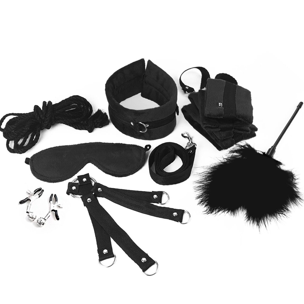 Набір БДСМ Art of Sex - Soft Touch BDSM Set, 9 предметів, Чорний фото