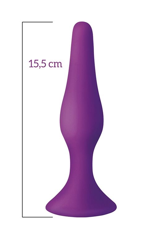 Анальна пробка на присоску MAI Attraction Toys №35 Purple, довжина 15,5 см, діаметр 3,8см фото