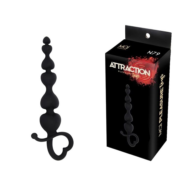 Анальные бусы MAI Attraction Toys №79 Black, длина 18см, диаметр 3,1см фото