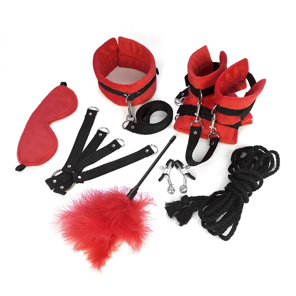 Набір БДСМ Art of Sex - Soft Touch BDSM Set, 9 предметів, Червоний фото