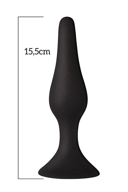 Анальна пробка на присоску MAI Attraction Toys №35 Black, довжина 15,5 см, діаметр 3,8см фото