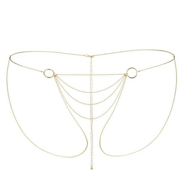 Ланцюжок-трусики Bijoux Indiscrets Magnifique Bikini Chain – Gold, прикраса для тіла фото