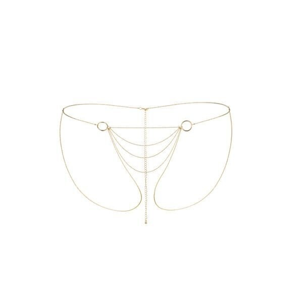 Цепочка-трусики Bijoux Indiscrets Magnifique Bikini Chain – Gold, украшение для тела фото
