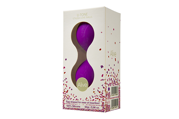 Вагинальные шарики Alive U-Tone Balls Purple, диаметр 3,5см, вес 77гр фото