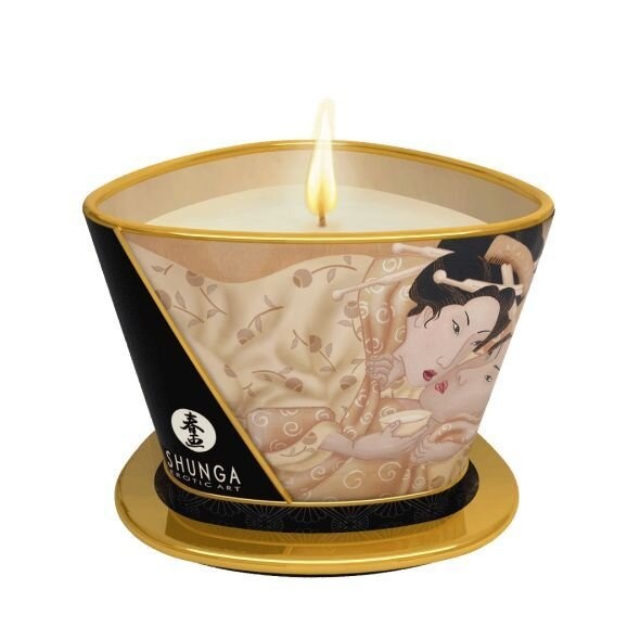 Масажна свічка Shunga Massage Candle — Vanilla Fetish (170 мл) з афродизіаками фото