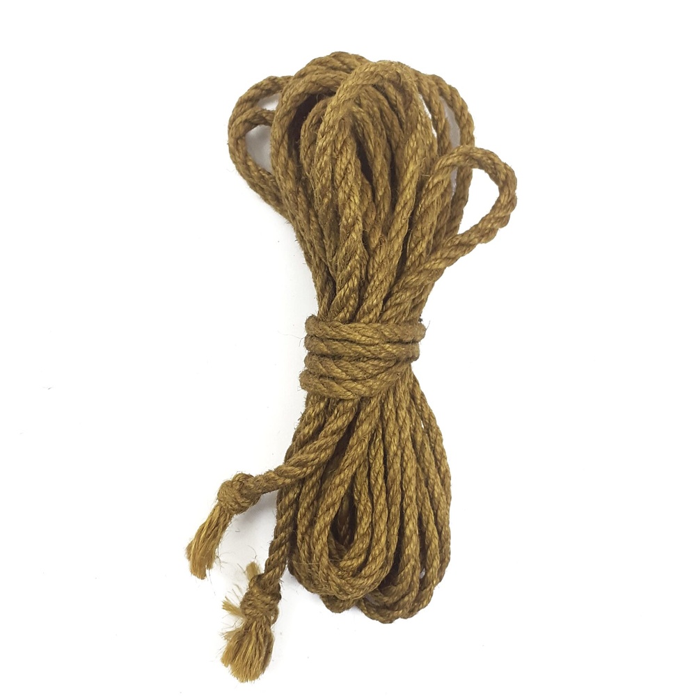 Джутова мотузка BDSM 8 метрів, 6 мм, колір золотий фото