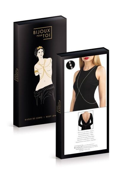 Сріблястий ланцюжок для бюста Bijoux Pour Toi – Elena Silver зі стразами фото