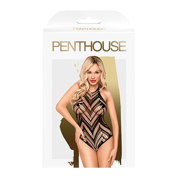 Боді з геометричним орнаментом Penthouse - Go Hotter Black S / L фото