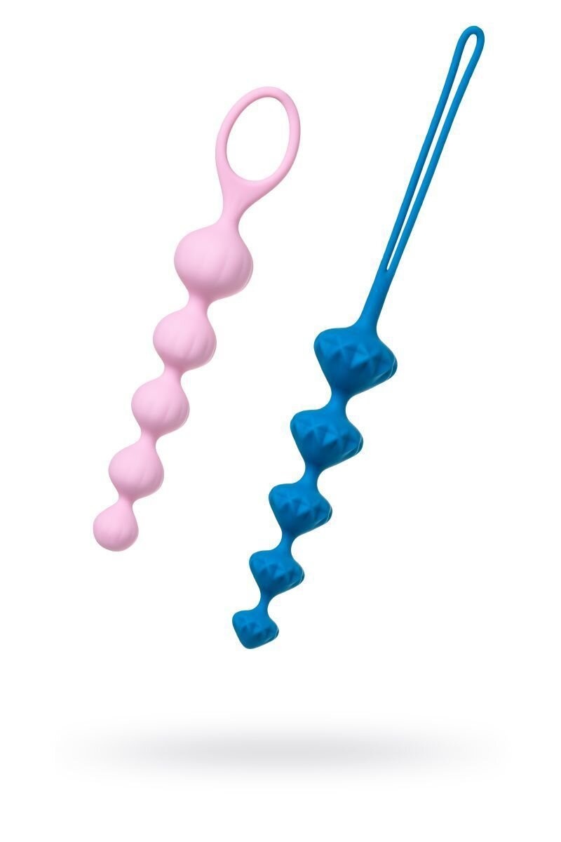 Набор анальных бус Satisfyer Beads Colored, силикон , макс. диаметр 3,3см и 3,5см фото