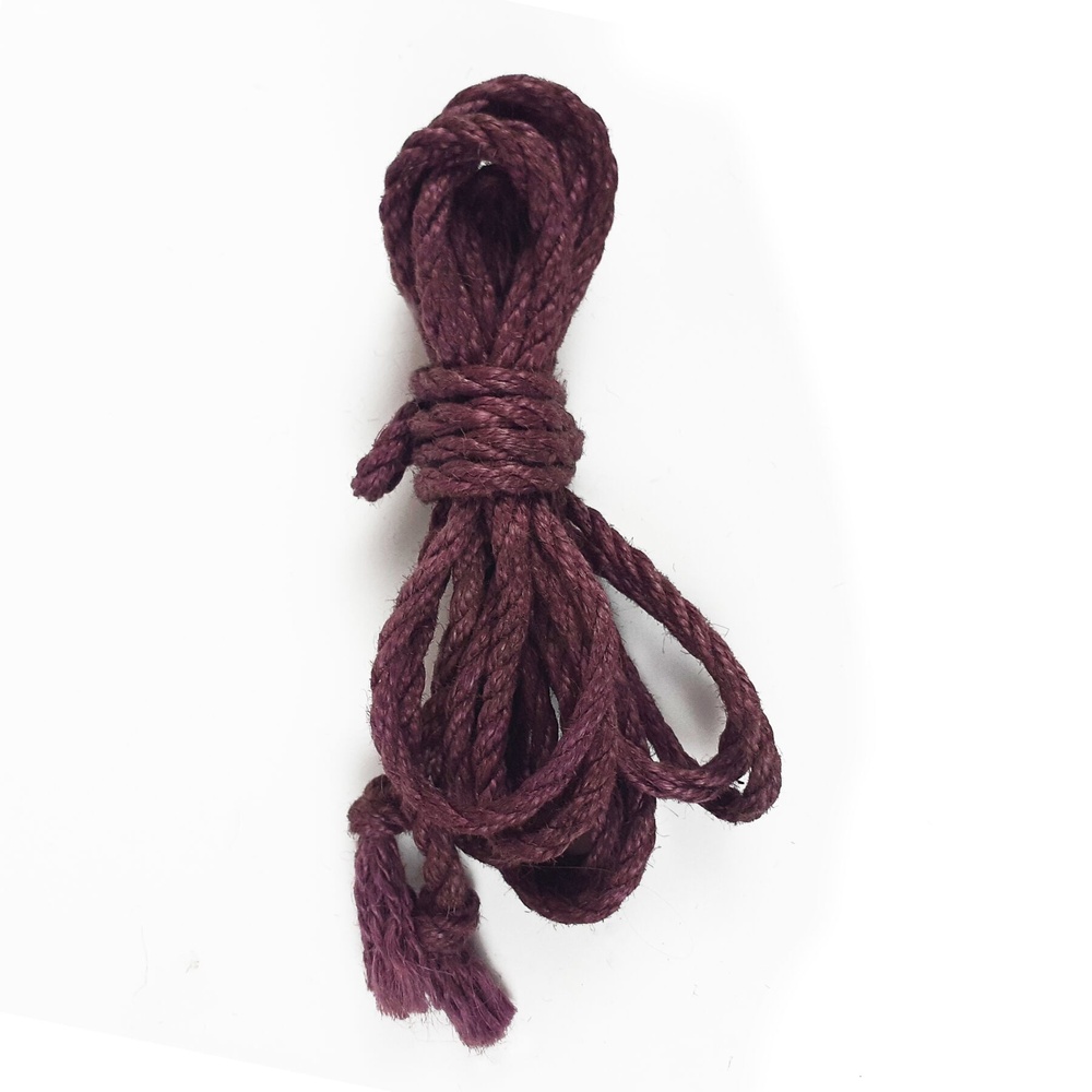 Джутова мотузка BDSM 8 метрів, 6 мм, колір лаванда. фото