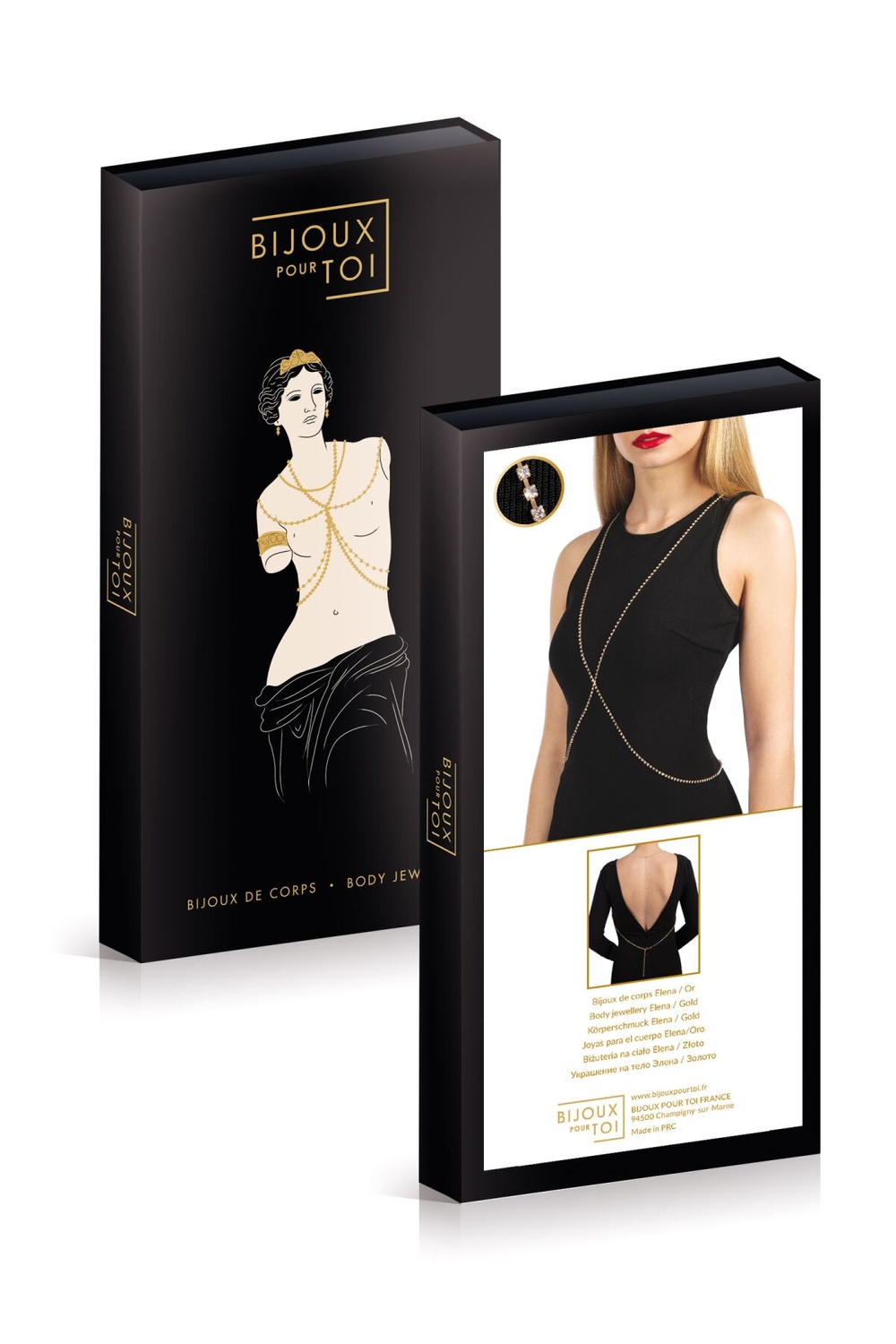 Золотистая цепочка для бюста Bijoux Pour Toi – Elena Gold со стразами фото