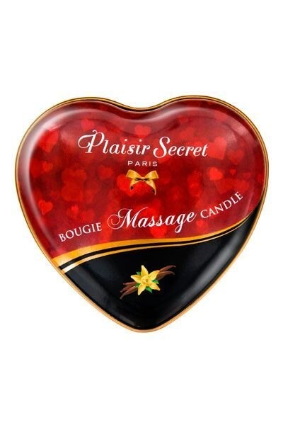 Массажная свеча сердечко Plaisirs Secrets Vanilla (35 мл) фото