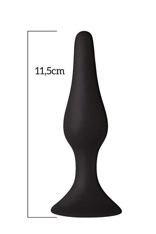 Анальна пробка на присоску MAI Attraction Toys №33 Black, довжина 11,5cм, діаметр 3 см фото