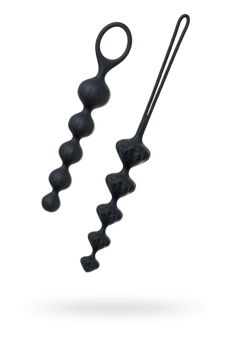 Набір анальних бус Satisfyer Beads Black, силікон, макс. діаметр 3,3 см і 3,5 см фото