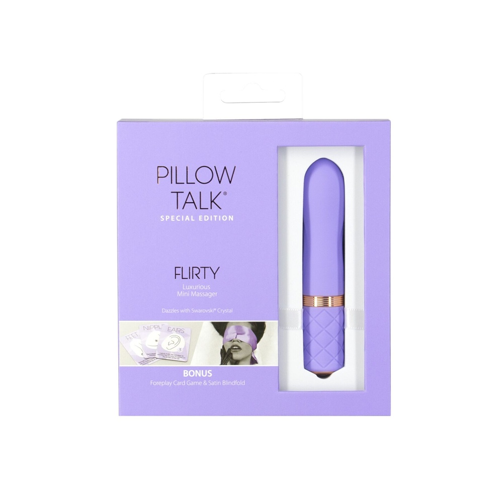 Розкішний вібратор Pillow Talk Flirty Purple Special Edition, Сваровскі, пов’язка на очі+гра фото