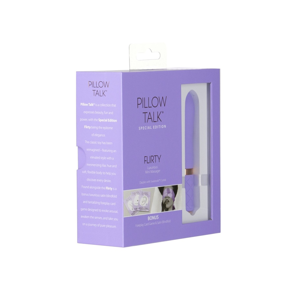 Роскошный вибратор Pillow Talk Flirty Purple Special Edition, Сваровски, повязка на глаза+игра фото