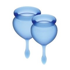 Набор менструальных чаш Satisfyer Feel Good (dark blue), 15мл и 20мл, мешочек для хранения фото