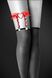 Гартер на ногу Bijoux Pour Toi — WITH HEART AND SPIKES Red, сексуальна підв'язка з сердечком фото 1
