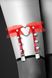 Гартер на ногу Bijoux Pour Toi - WITH HEART AND SPIKES Red, сексуальная подвязка с сердечком фото 2