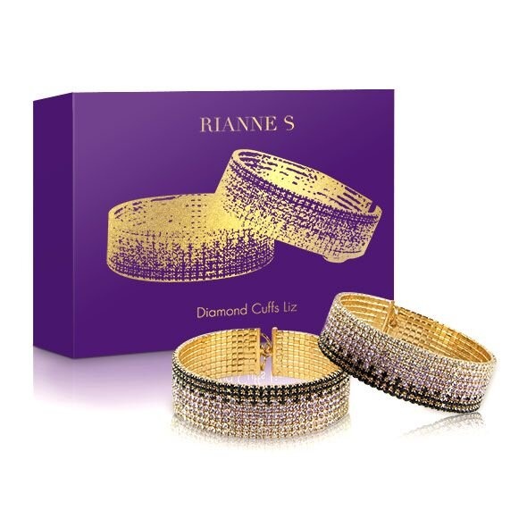 Лакшери наручники-браслеты с кристаллами Rianne S: Diamond Cuffs, подарочная упаковка фото