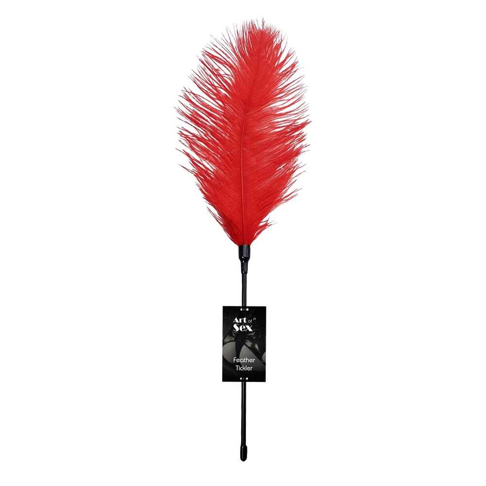 Лоскітка зі страусиним пером Art of Sex - Feather Tickler, колір Червоний фото
