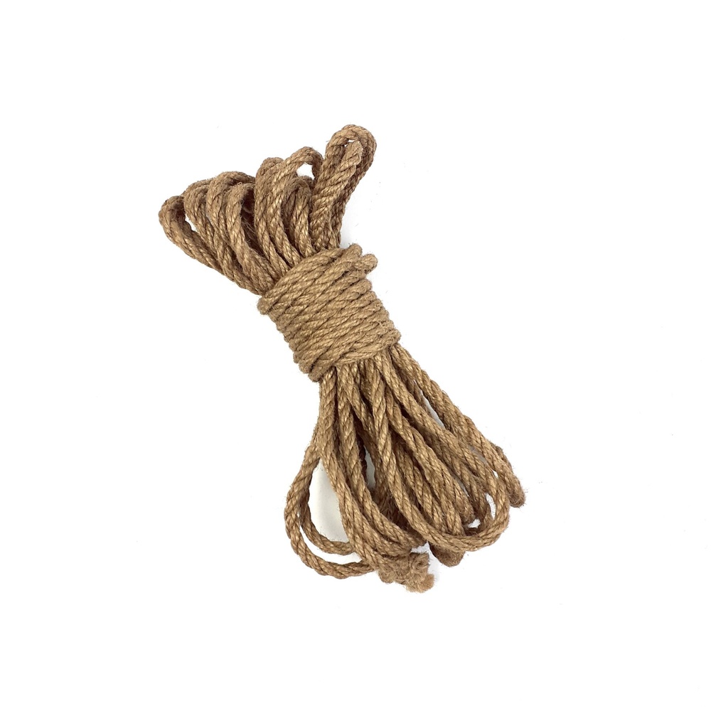 Джутова мотузка BDSM 8 метрів, 6 мм, колір натруальний фото