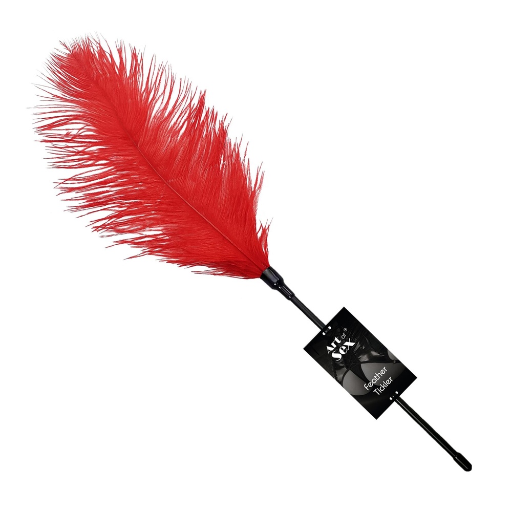 Щекоталка со страусиным пером Art of Sex - Feather Tickler, цвет Красный фото