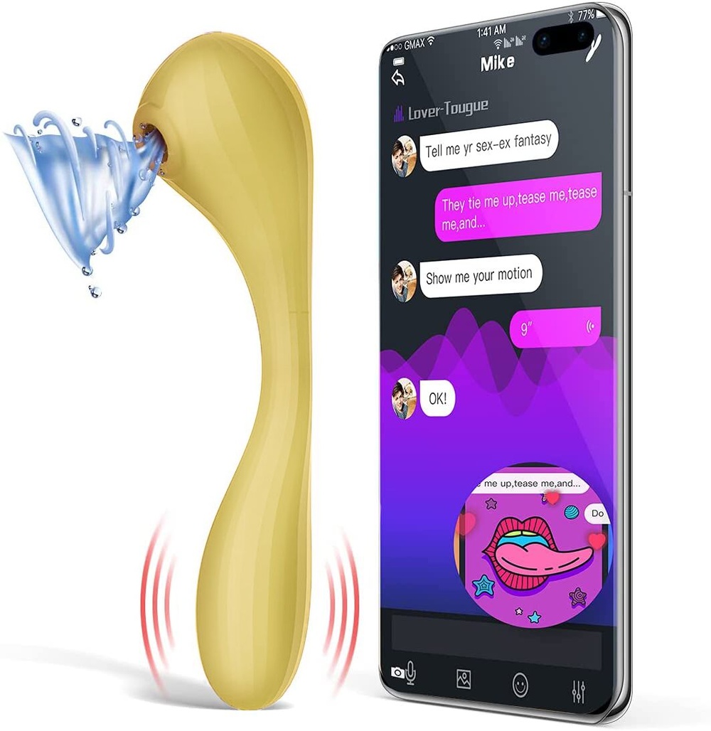 Вакуумный вагинально-клиторальный стимулятор Magic Motion Bobi Yellow, управление со смартфона фото