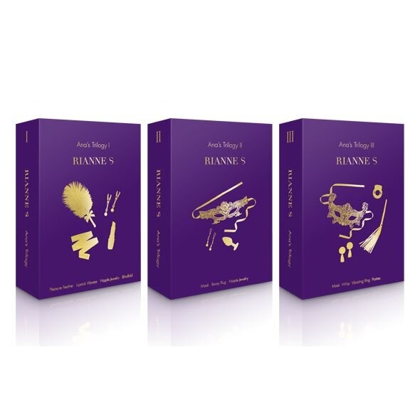 Подарочный набор Ana's Trilogy Set I: помада-вибратор, перышко, зажимы для сосков, повязка фото