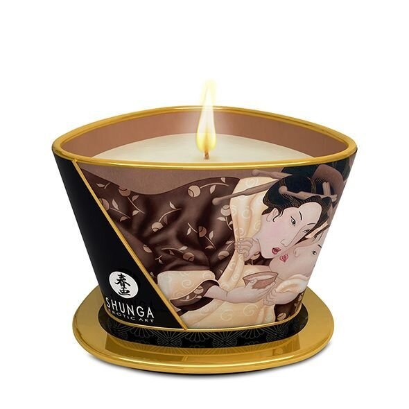 Массажная свеча Shunga Massage Candle - Intoxicating Chocolate (170 мл) с афродизиаками фото