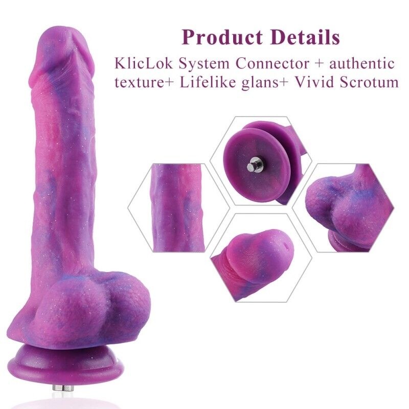 Фаллоимитатор 8.2″ с вибрацией для секс-машин Hismith Purple Silicone Dildo with Vibe фото