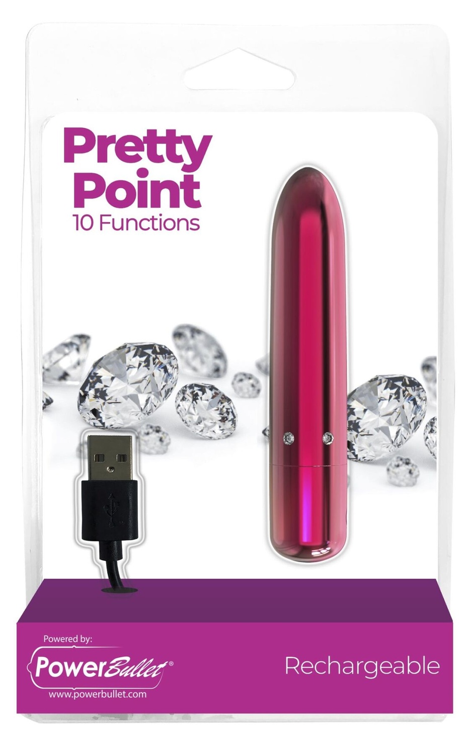 Віброкуля PowerBullet - Pretty Point Rechargeable Bullet Pink фото