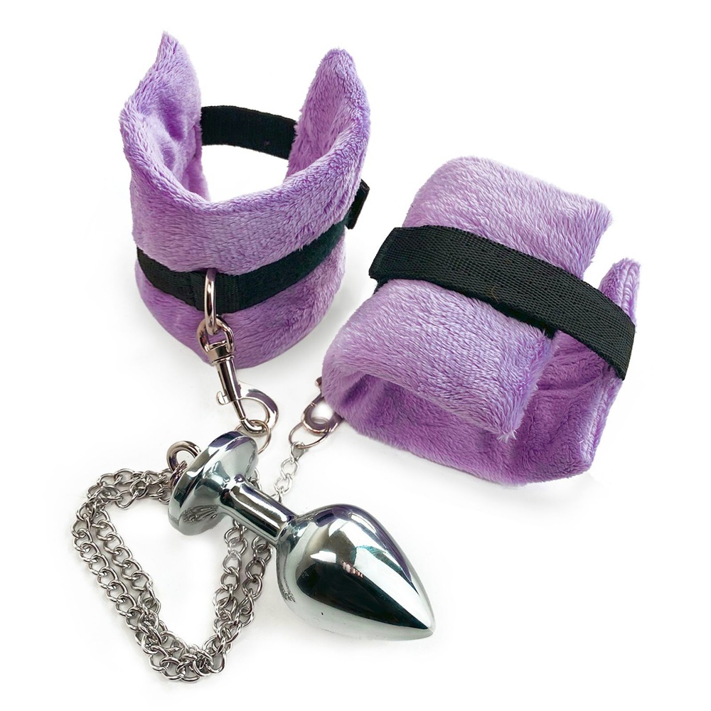 Наручники з металевою анальною пробкою Art of Sex Handcuffs with Metal фото