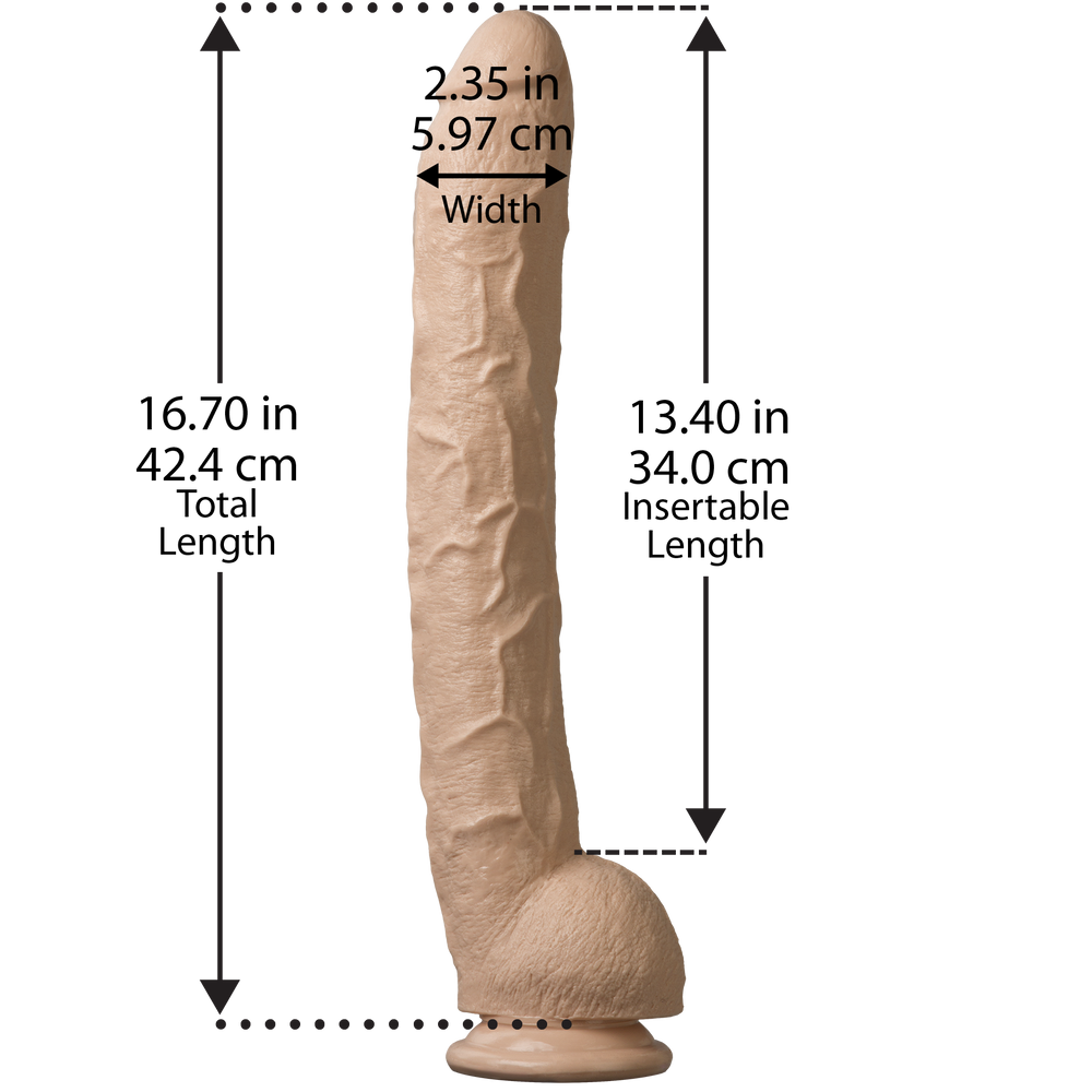 Фалоімітатор Doc Johnson Dick Rambone Cock White, діаметр 6 см, довжина 42 см, ПВХ фото
