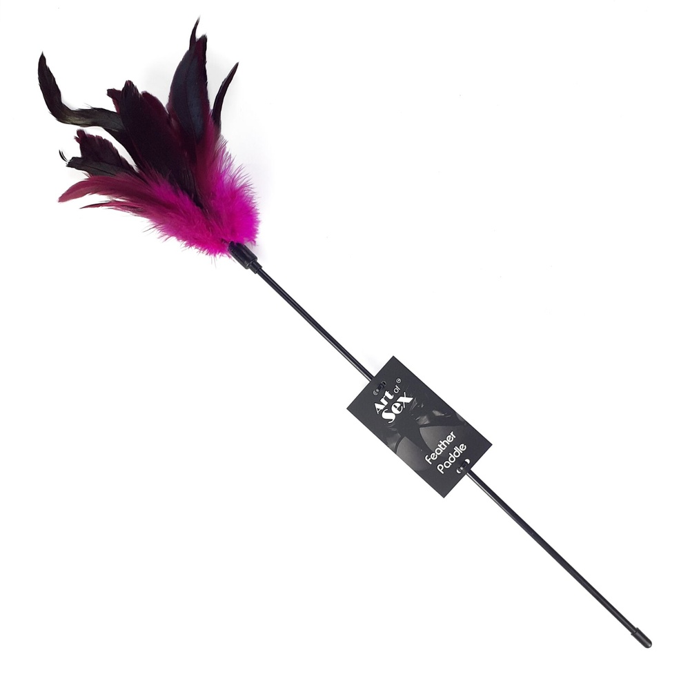 Щекоталка темно-розовый Art of Sex - Feather Paddle, перо молодого петуха фото