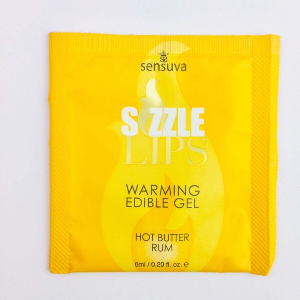 Пробник масажного гелю Sensuva — Sizzle Lips Butter Rum (6 мл) фото