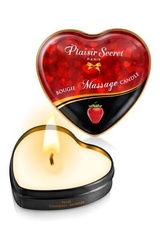 Масажна свічка сердечко Plaisirs Secrets Strawberry (35 мл) фото