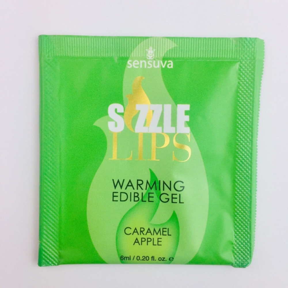 Пробник масажного гелю Sensuva — Sizzle Lips Caramel Apple (6 мл) фото
