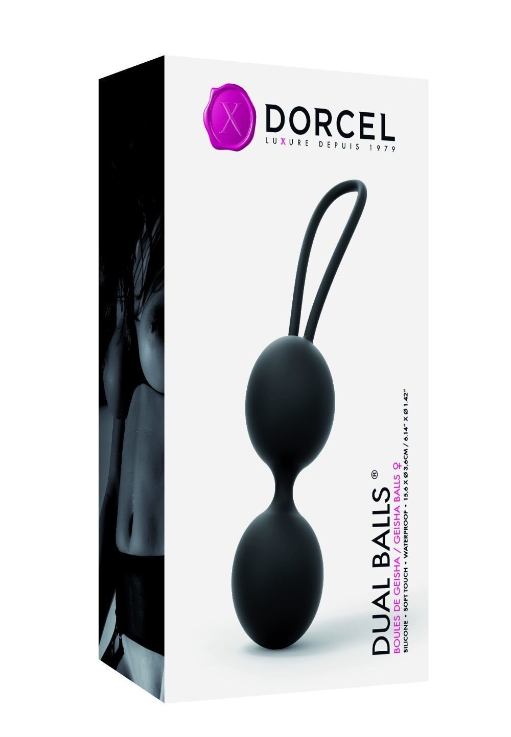 Вагинальные шарики Dorcel Dual Balls Black, диаметр 3,6см, вес 55гр фото
