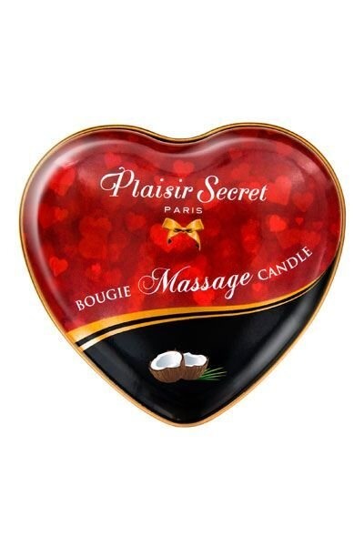 Масажна свічка сердечко Plaisirs Secrets Coconut (35 мл) фото