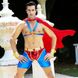 Мужской эротический костюм супермена "Готовый на всё Стив" S/M: плащ, портупея, шорты, манжеты фото 3