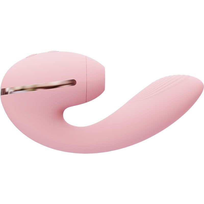 Вакуумный вибратор Kistoy Tina Mini Pink, вагинально-клиторальный фото